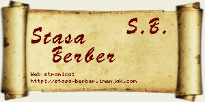 Staša Berber vizit kartica